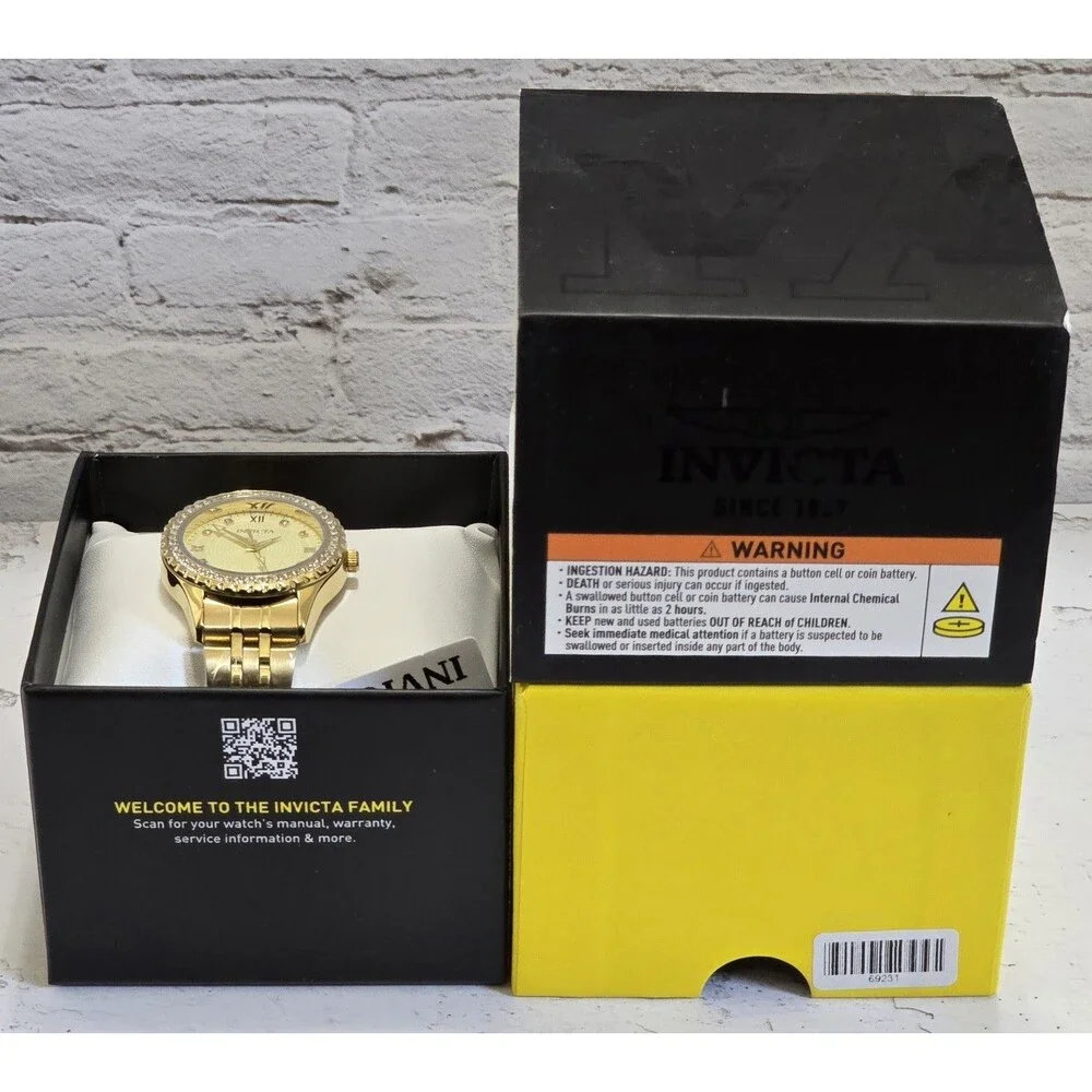 Invicta Wildflower Women's Watch 33mm Gemmed Gold 69231 Brand New